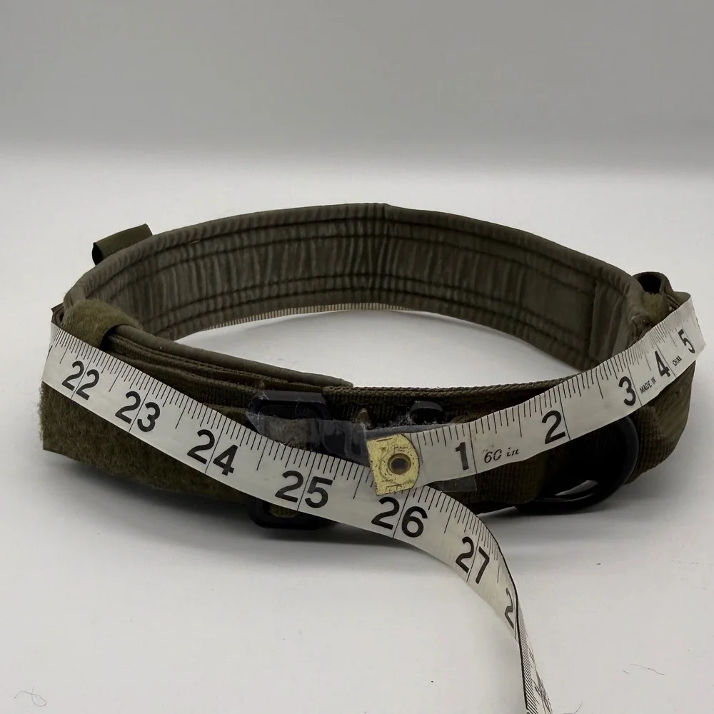 Excellent Elite Spanker Tactical Dog Collar XL Green Metal Buckle Handle K9